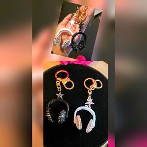 Bling Rhinestone Headphone Handbag Keychain Set – Sparkly